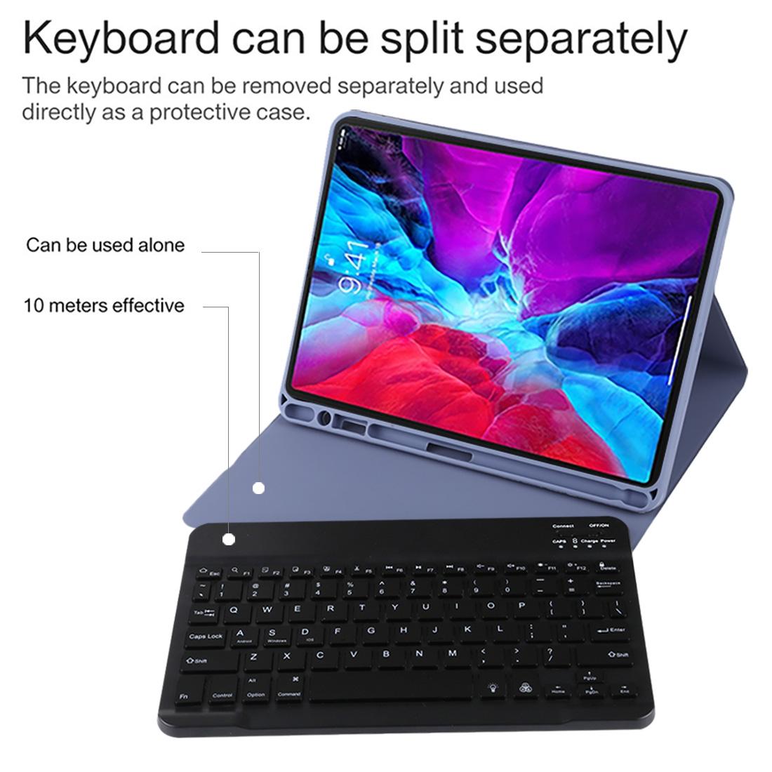 Bluetooth Tablet Case For Ipad Pro 11 With Detachable Microfiber Leather Backlight Pen Slot & Holder - Orange 9