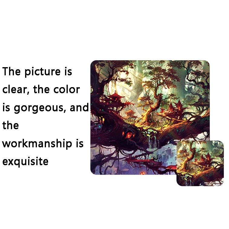 Fantasy Pattern Mouse Pad 300 X 800 X 4Mm Hand Painted - 5 Volcanic Tree 4
