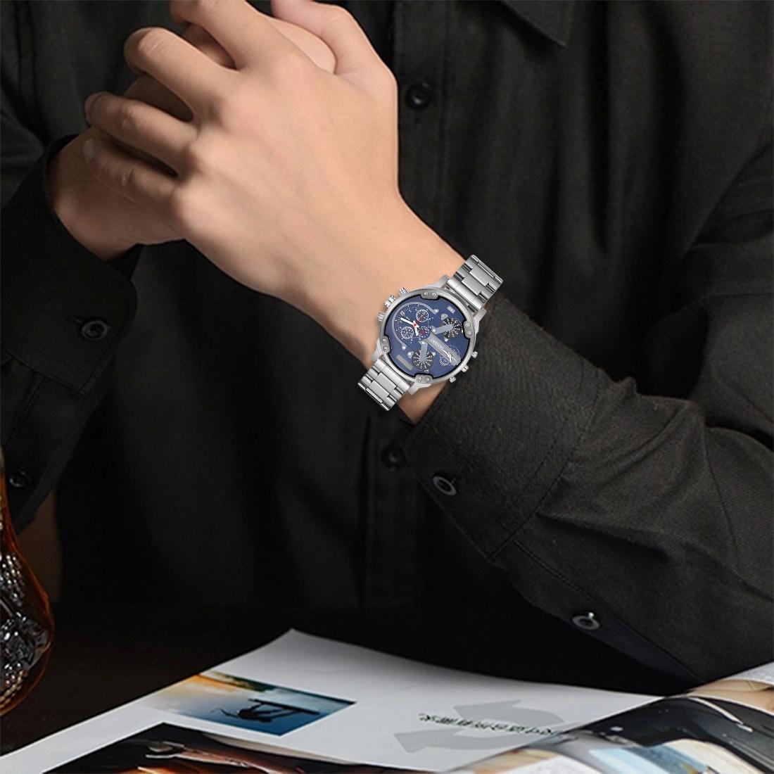 Large Dial Dual Time Zone Business Watch - Fashionable Quartz - Wa0024E 14