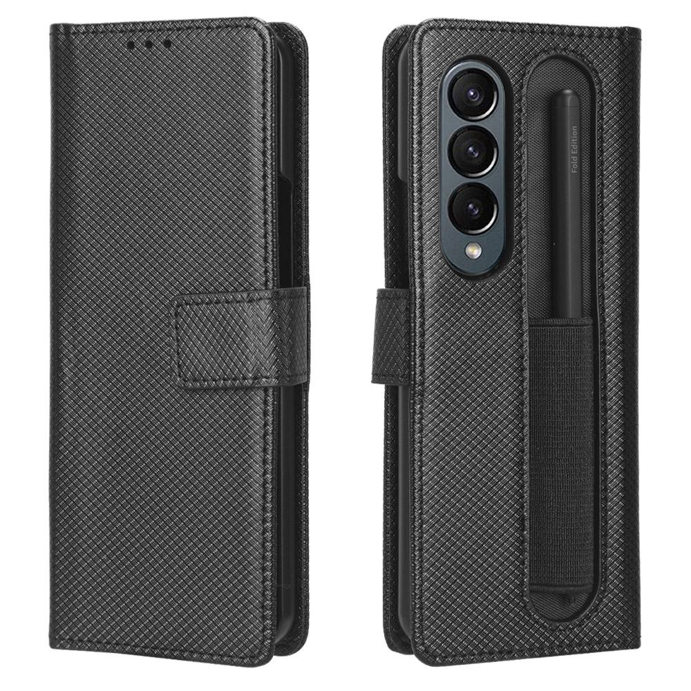 For Samsung Galaxy Z Fold4 5G Textured Leather Phone Case - Purple 3