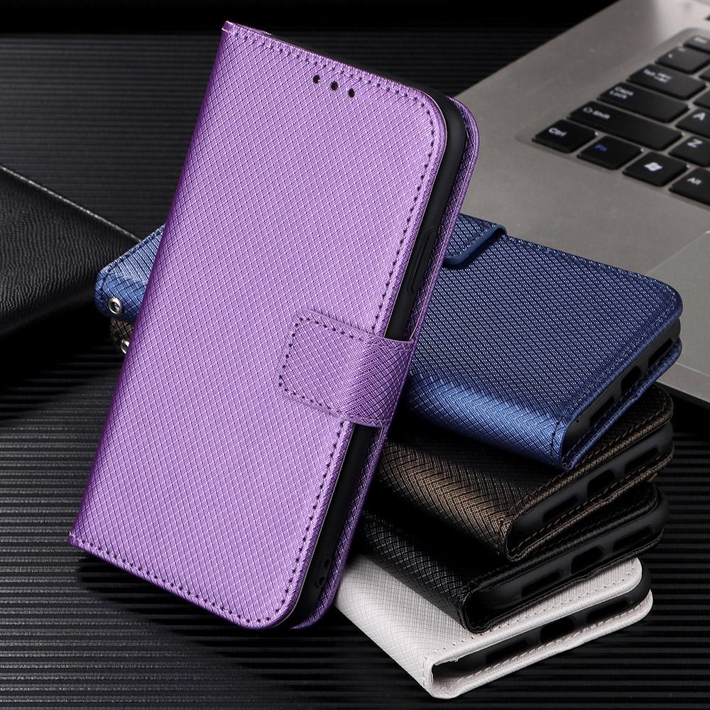 For Samsung Galaxy Z Fold4 5G Textured Leather Phone Case - Purple 8