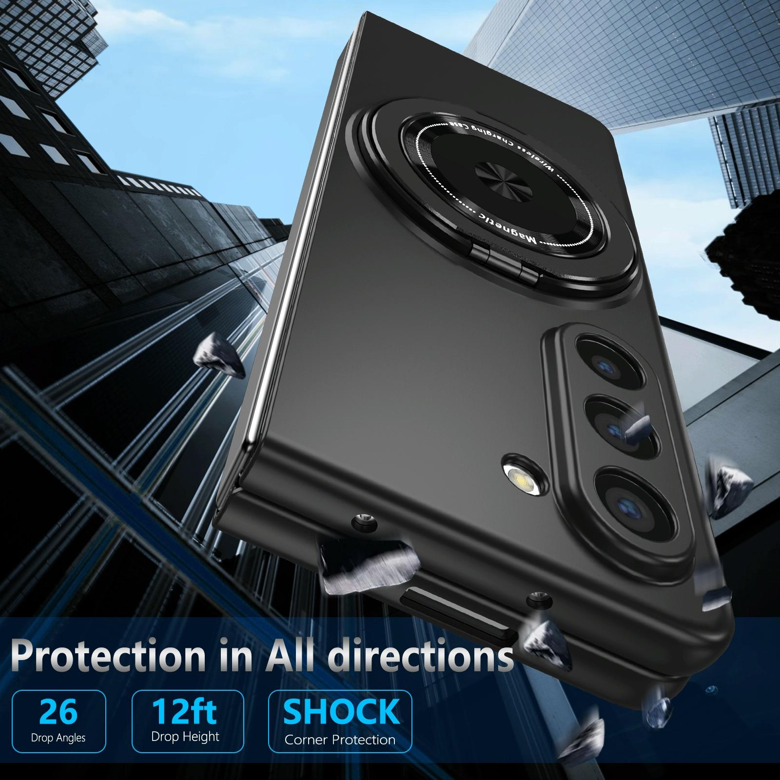 For Samsung Galaxy Z Fold4 5G Shockproof 360 Degree Rotating Case - Red