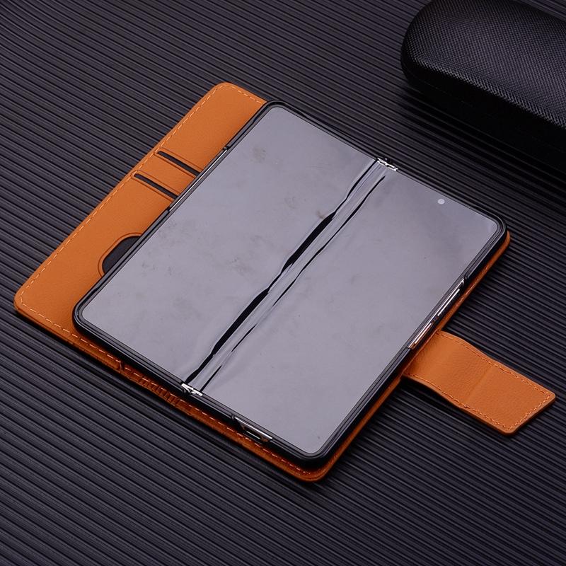 For Samsung Galaxy Z Fold4 5G Leather Phone Case With Diamond Buckle And Lanyard - Black 7