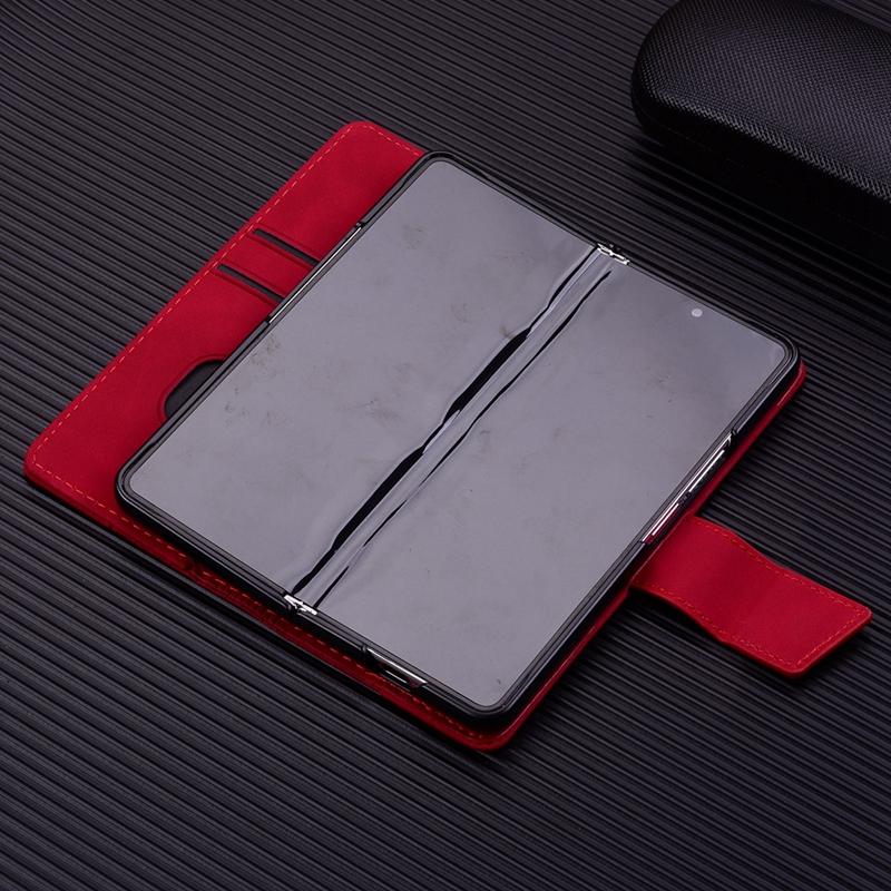 For Samsung Galaxy Z Fold4 5G Leather Phone Case With Diamond Buckle And Lanyard - Black 13