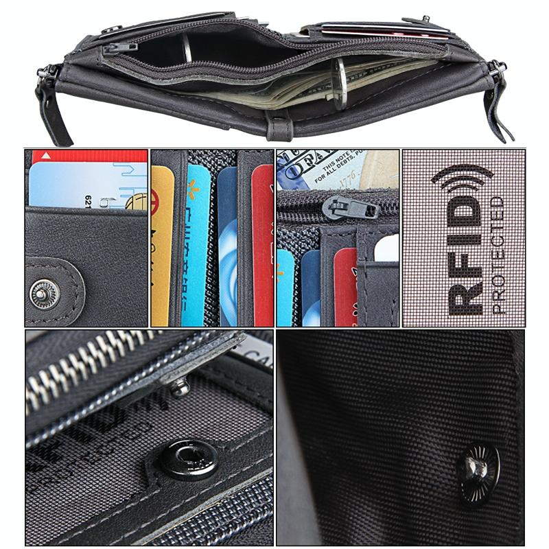 Men Leather Rfid Blocking Card Holder Wallet - 12.1x9.4x2.7cm - Ccb1085E 6