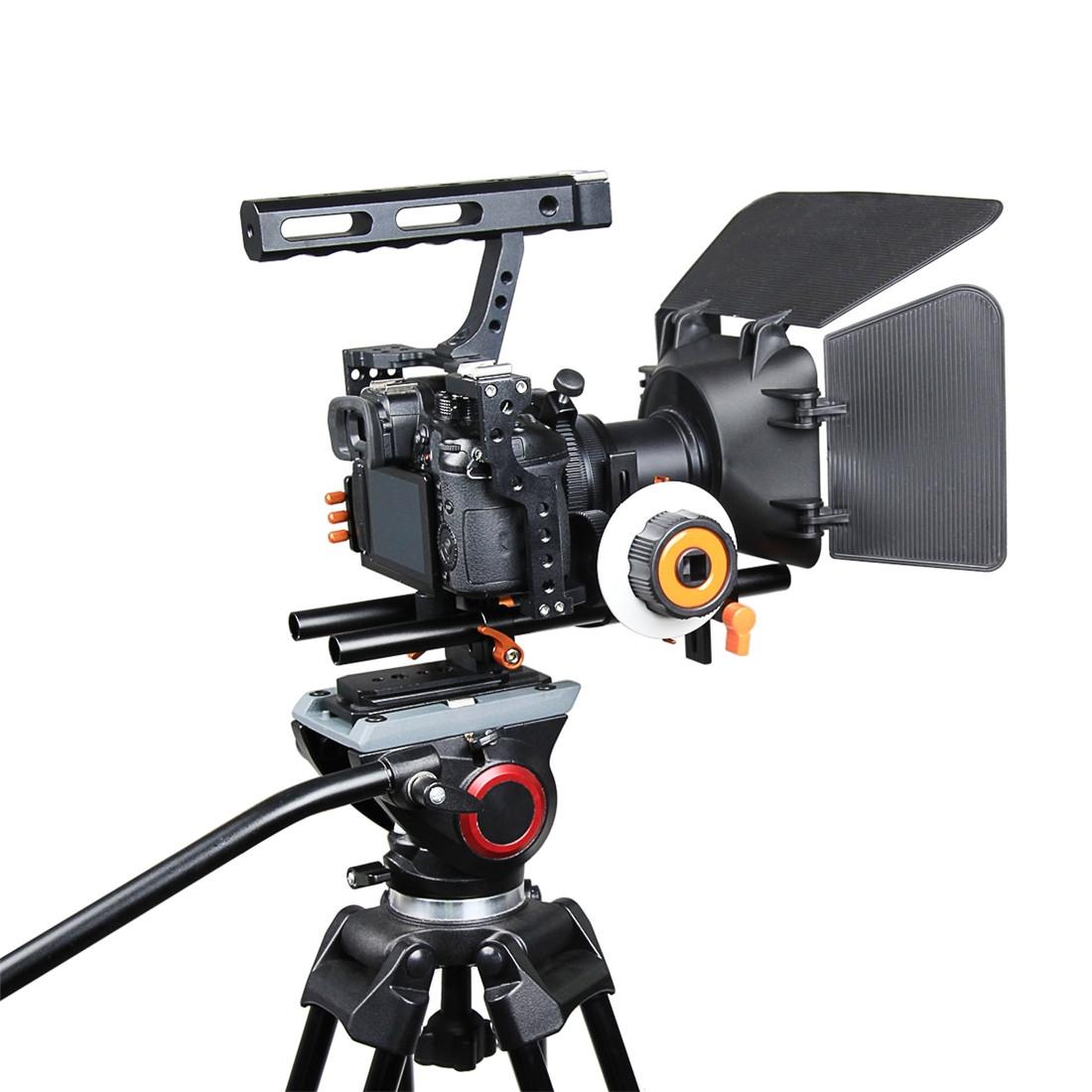 Cage Set With Stabilizer Follow Focus And Matte Box - Orange For Sony A7 8