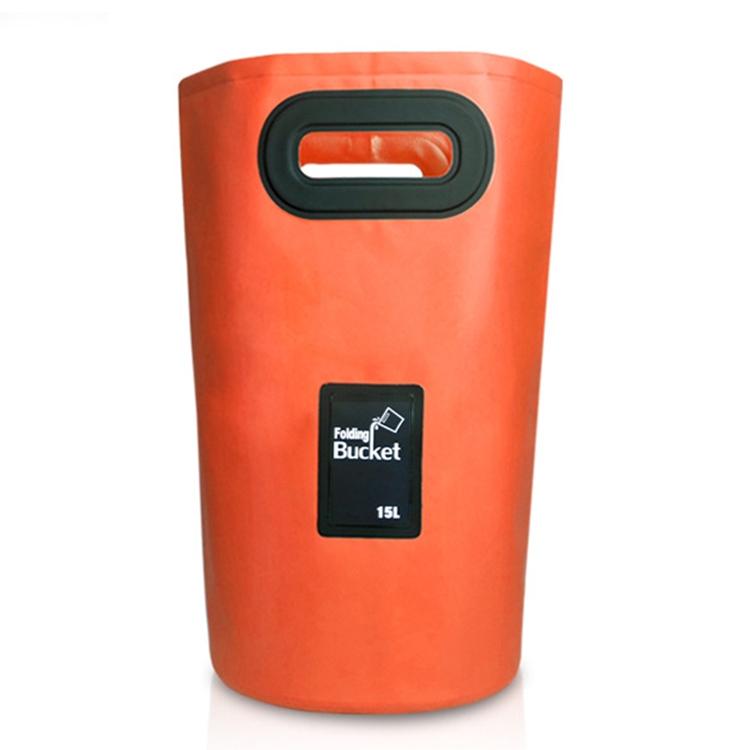 15L Outdoor Portable Folding Sink Pvc Collapsible Bucket - Orange 3