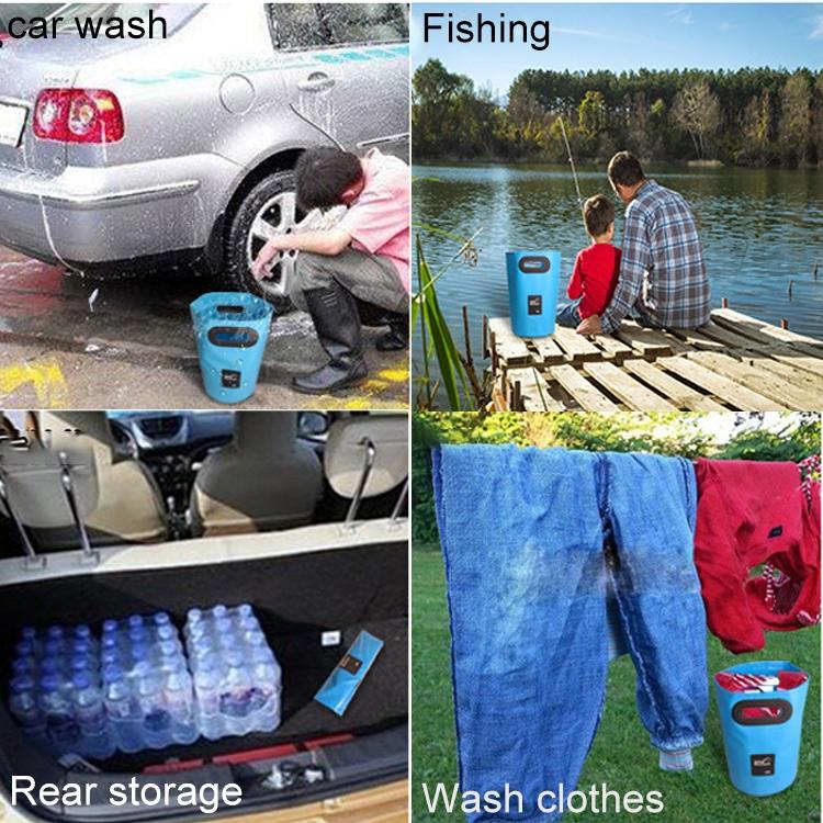 15L Outdoor Portable Folding Sink Pvc Collapsible Bucket - Orange 9