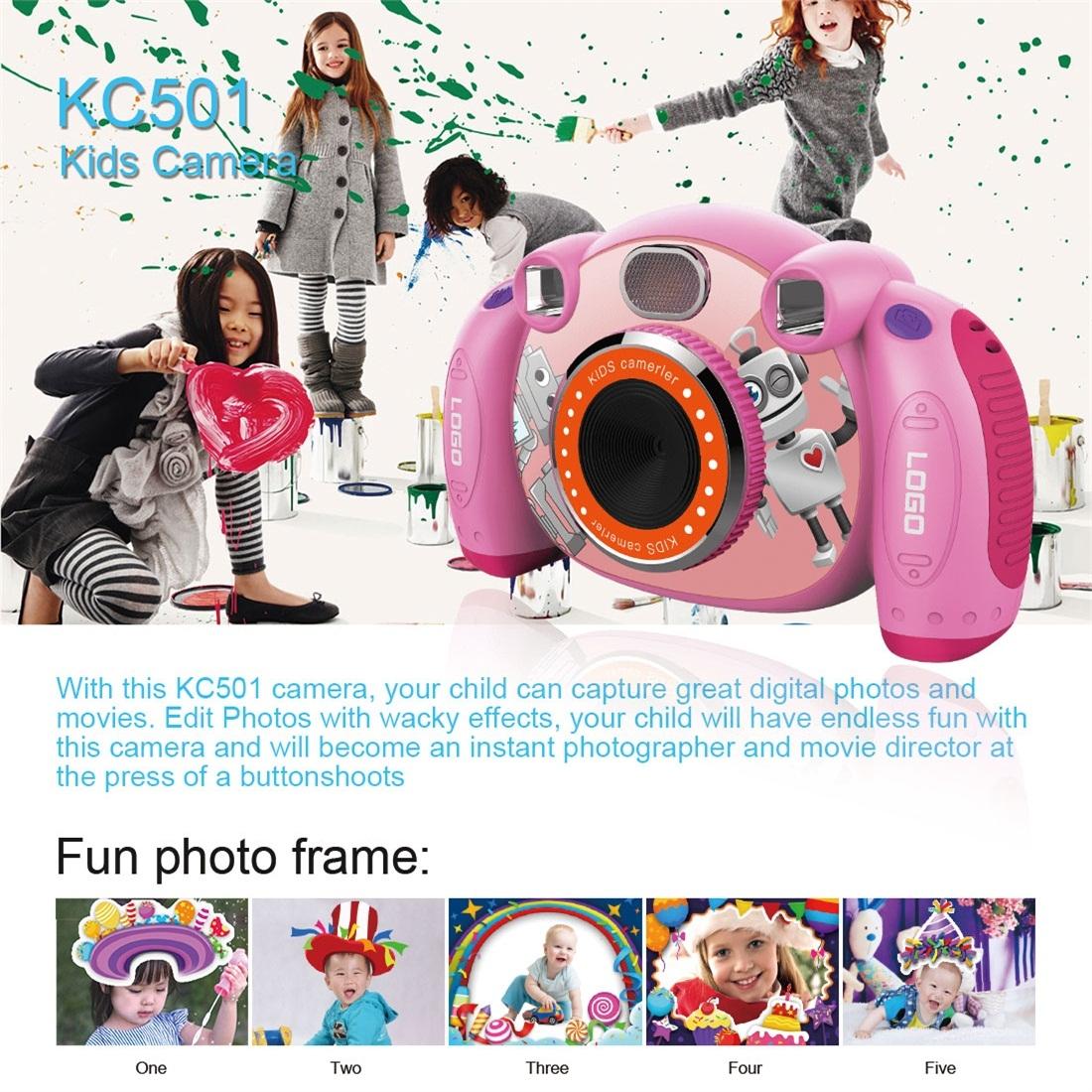 2.0 Inch Hd Screen Digital Children Camera - Pink 3mp 9