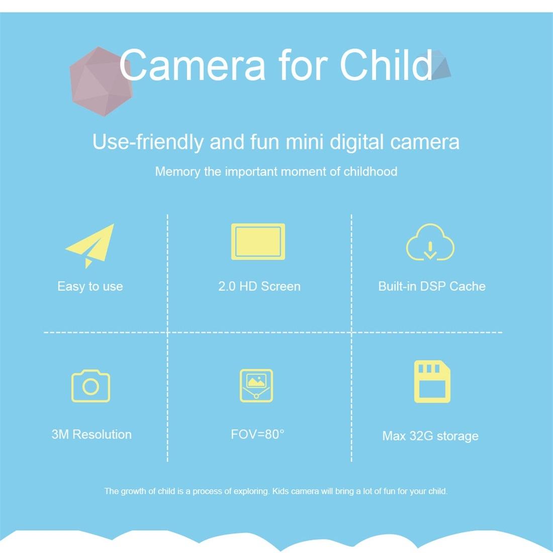 2.0 Inch Hd Screen Digital Children Camera - Pink 3mp 10