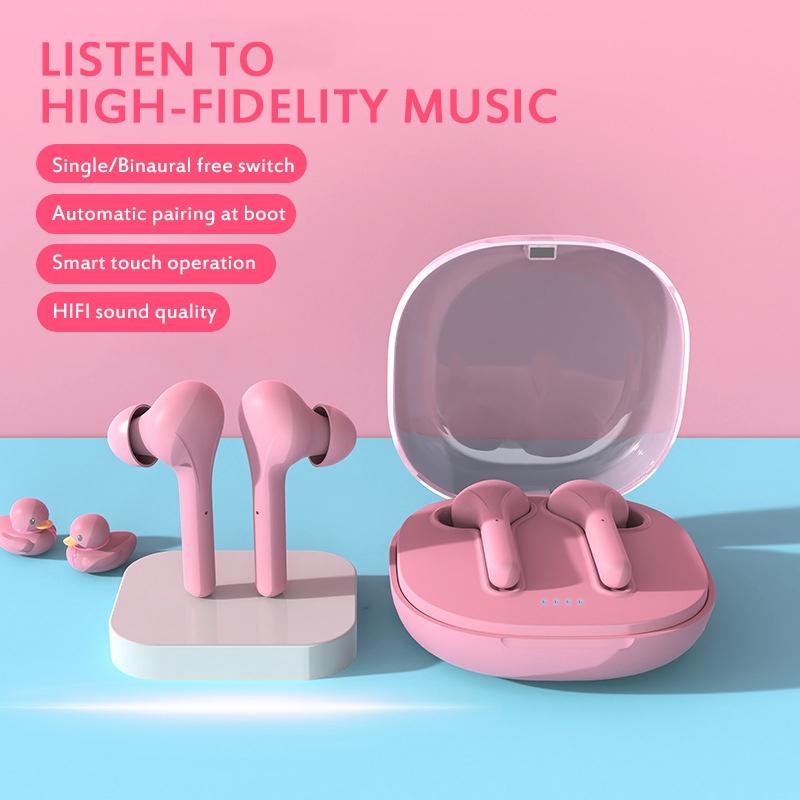 Wireless Stereo Sports Bluetooth Earphones with Charging Box - K88 Tws - Pink 13