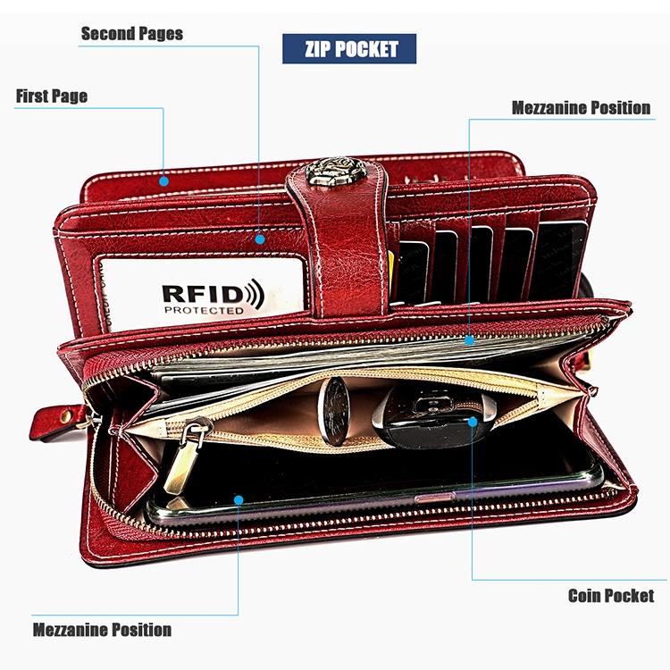 Women Rfid Wallet with Card Slots - Compact Design - Pink 9