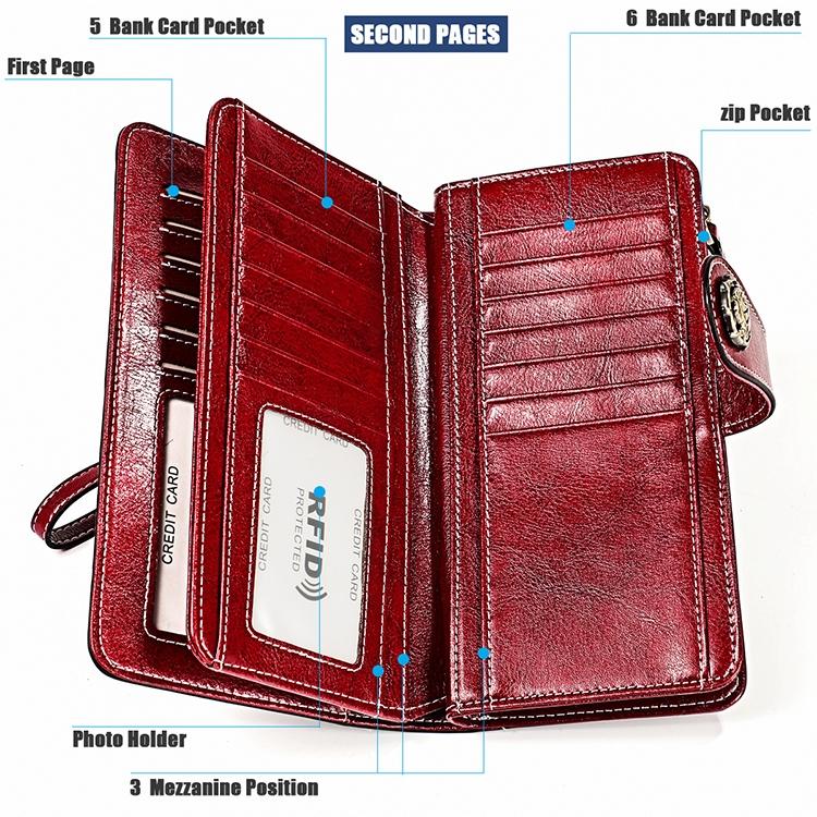 Women Rfid Wallet with Card Slots - Compact Design - Pink 10