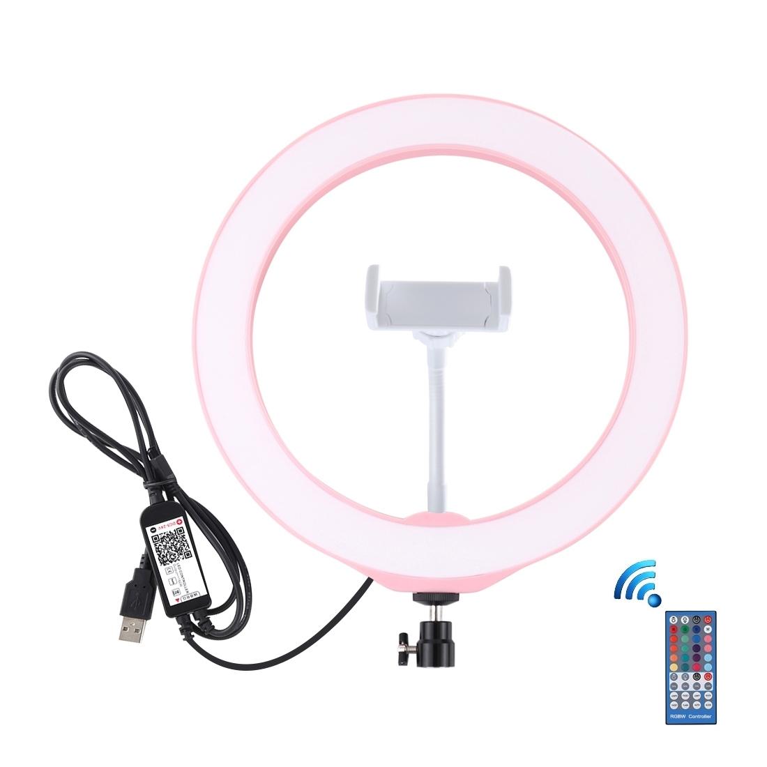 10.2 Usb Rgbw Led Ring Light with Tripod & Remote for Vlogging & Photography - Pink 16