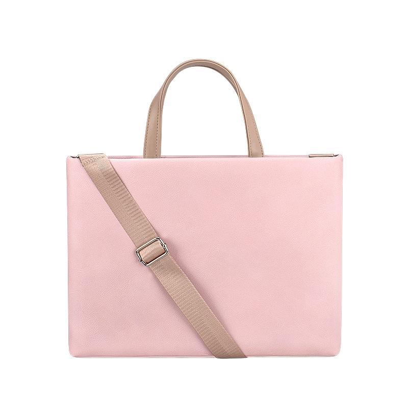 13.3 Inch Pink Laptop Crossbody Bag - Waterproof Pu Material 3