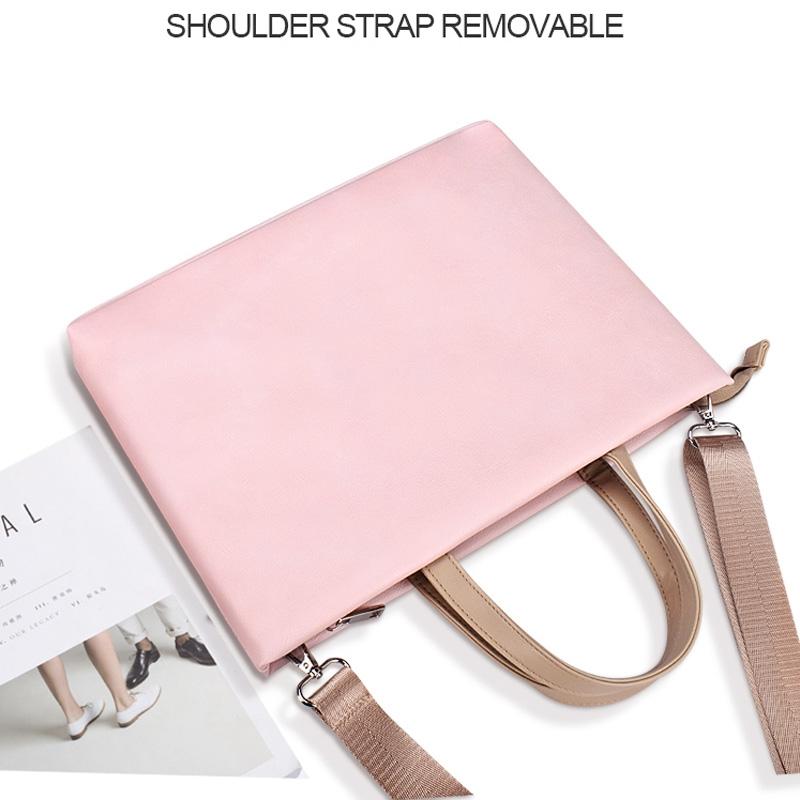 13.3 Inch Pink Laptop Crossbody Bag - Waterproof Pu Material 4