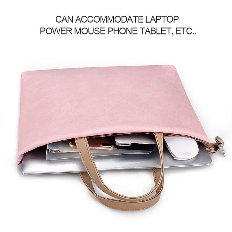 13.3 Inch Pink Laptop Crossbody Bag - Waterproof Pu Material 5