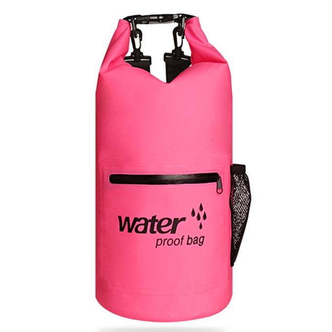 Waterproof Dual Shoulder Bag 20L Pvc Dry Sack For Outdoor Adventures - Pink