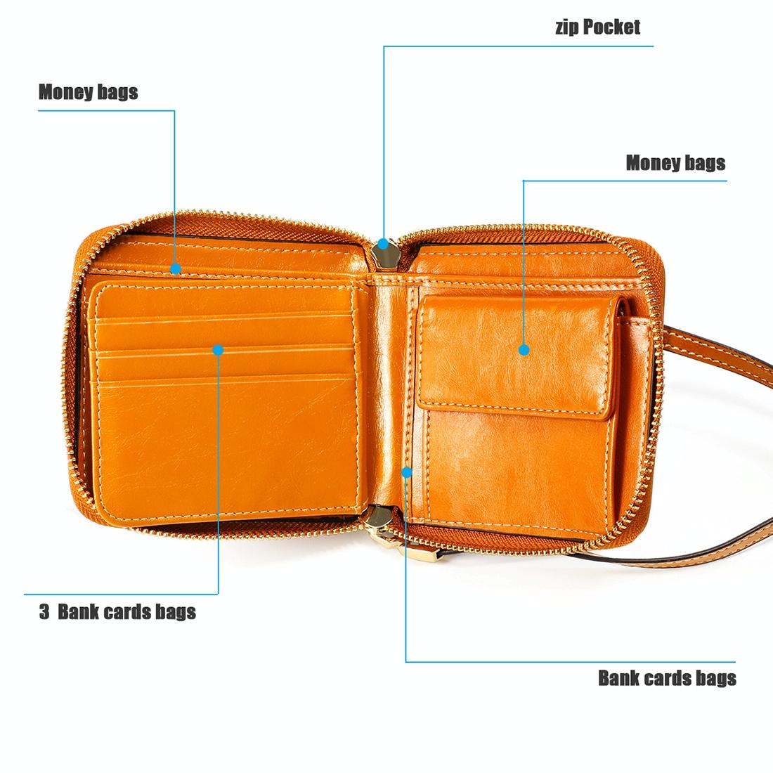Rfid Leather Wallet with Lanyard - Multi-functional - Black 8