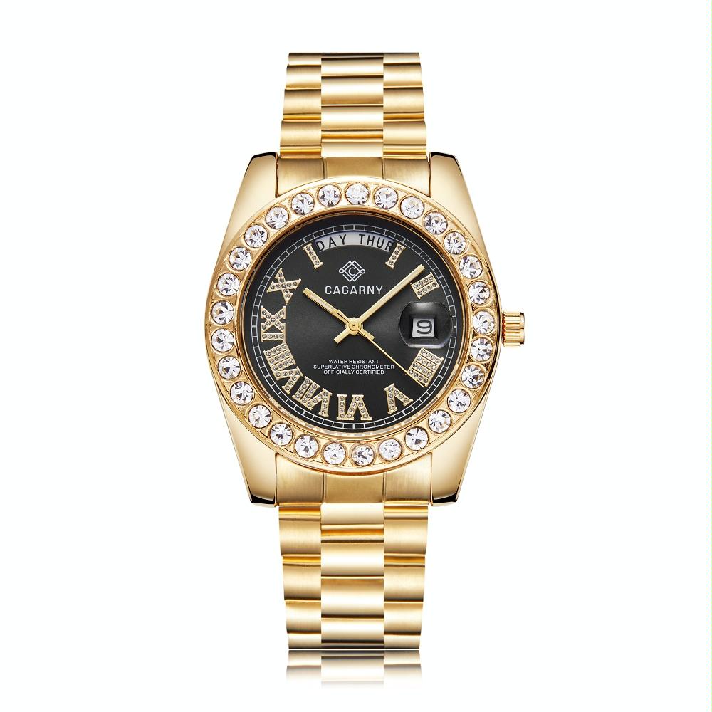 Men Quartz Watch with Diamond-encrusted Roman Numeral Dial - Silver Shell Red Dial 12