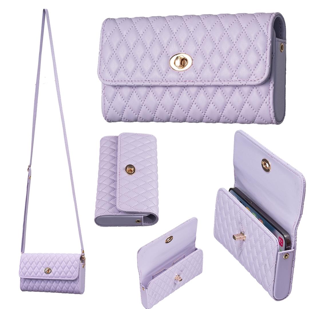 Horizontal Pu Crossbody Shoulder Bag - Purple