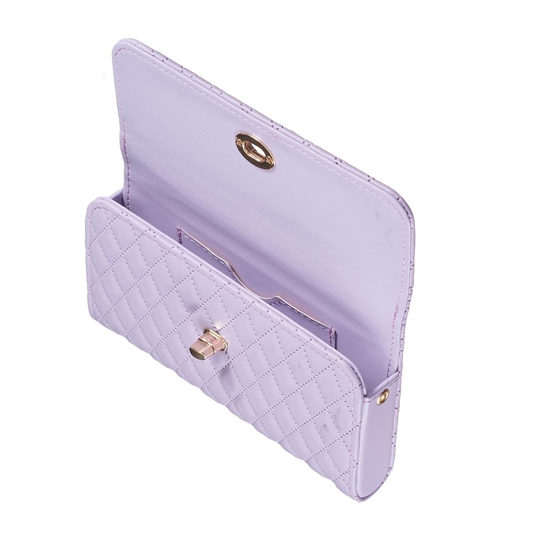 Horizontal Pu Crossbody Shoulder Bag - Purple 5