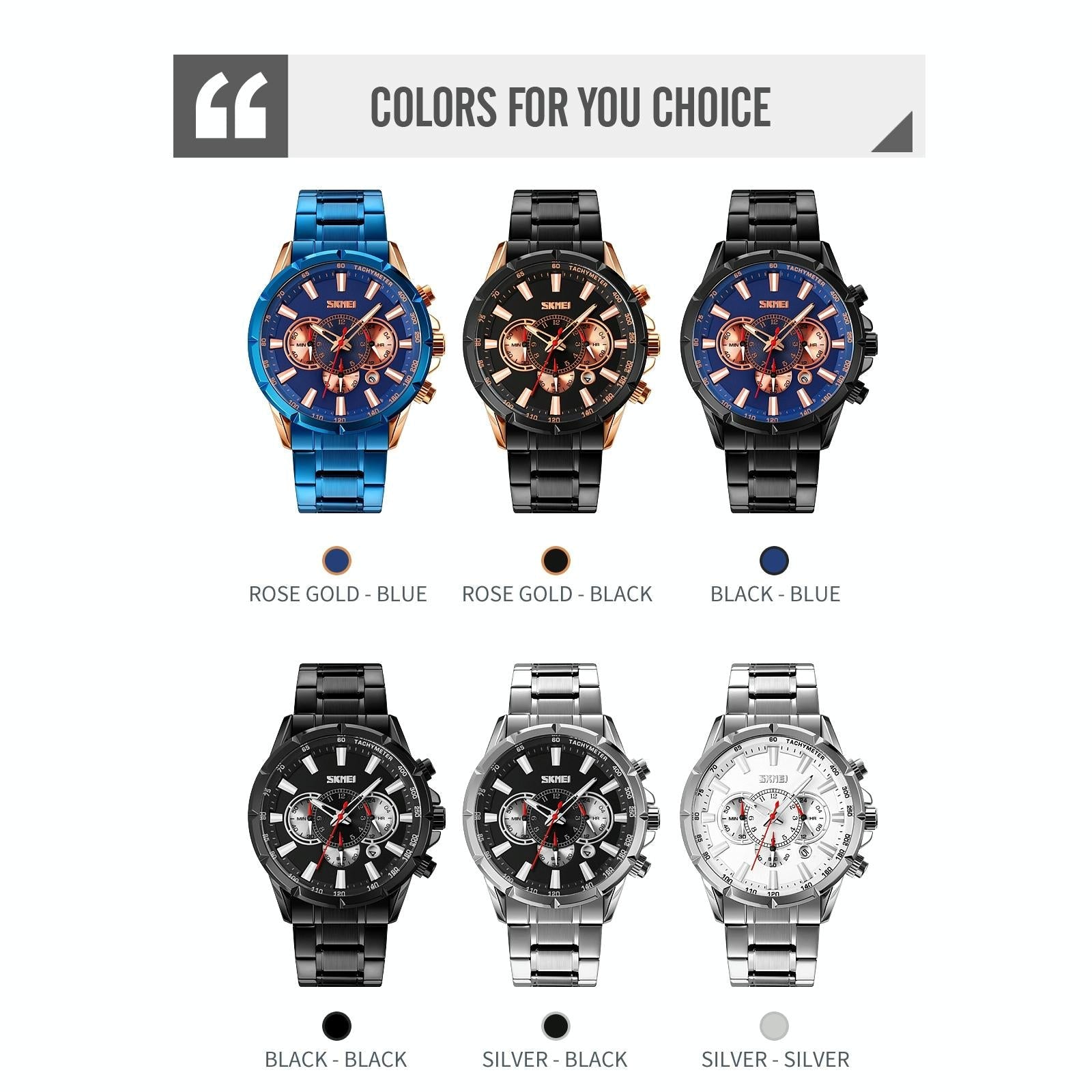 Stainless Steel Men Quartz Watch with Calendar - 9241 - Silver 3