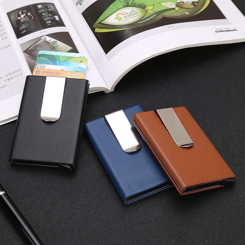 Aluminum Rfid Blocking Card Holder - Microfiber Leather Apricot 4