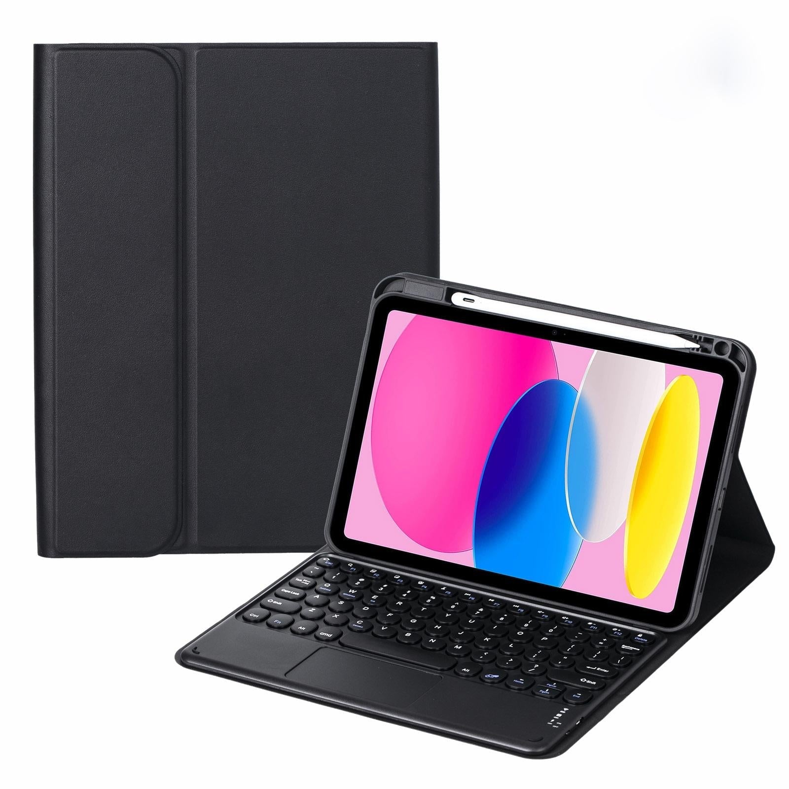 2022 Ipad 10.9 Touch Keyboard Leather Case With Pen Slot - Purple 11
