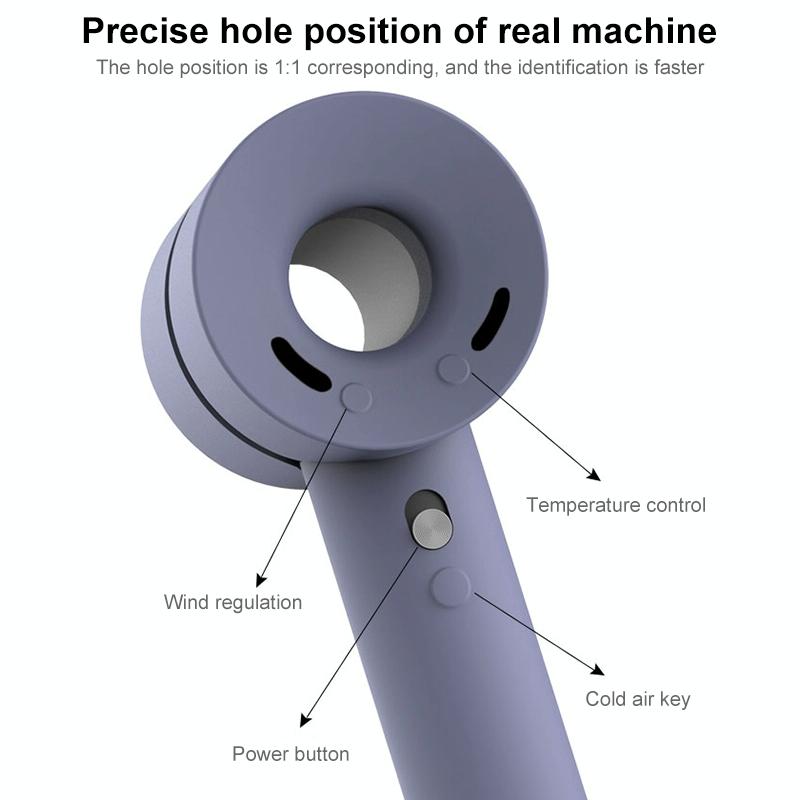 Shockproof Silicone Case For Dyson Hairdryer - Lavender Grey 5