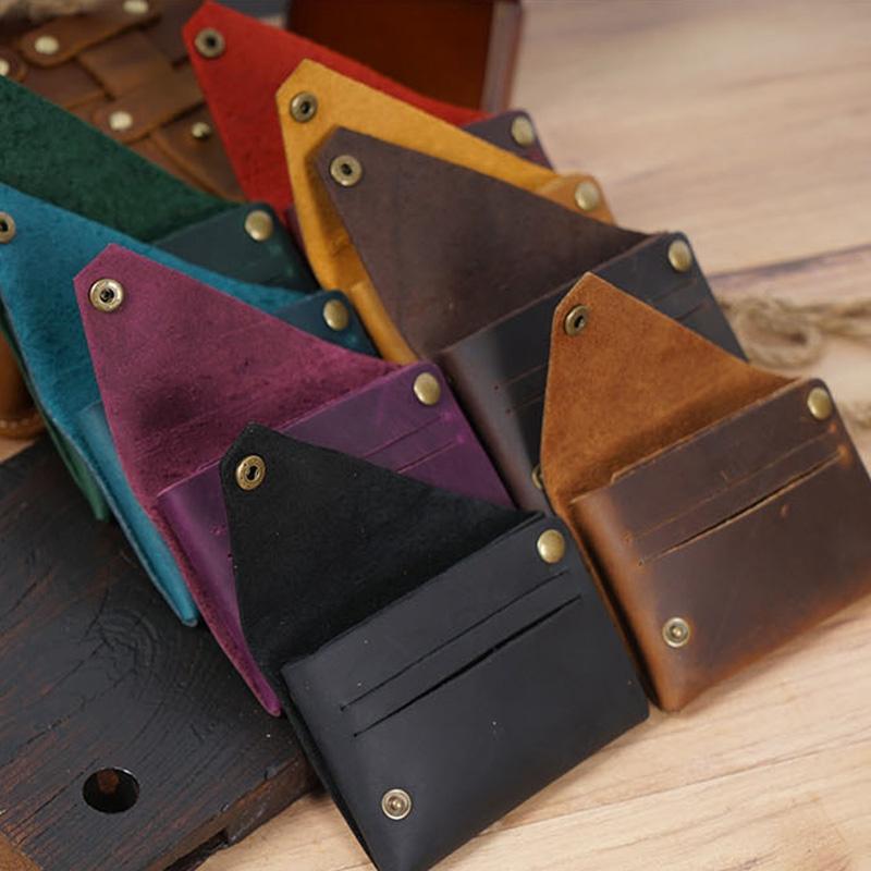 Leather Card Holder For Bank Cards Black - Ink Green 8