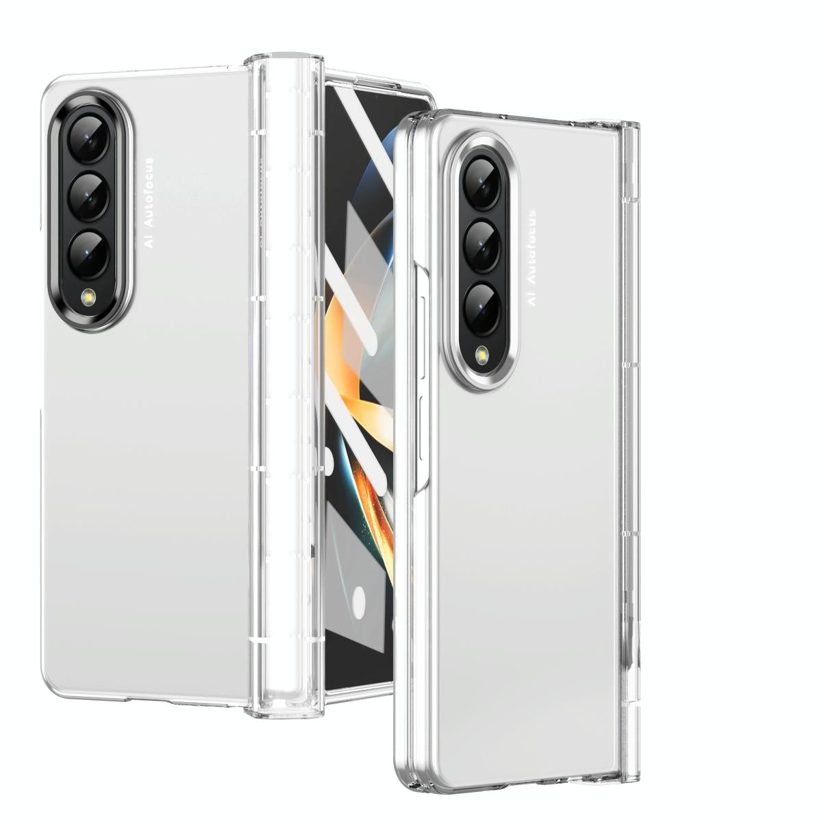 For Samsung Galaxy Z Fold4 5G Skin Feel Contact Lens Case - Transparent 9