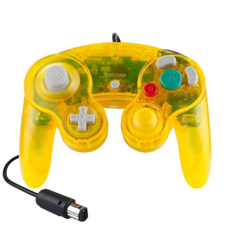 5 Piece Wired Game Controller for Nintendo Ngc - Transparent Yellow 7