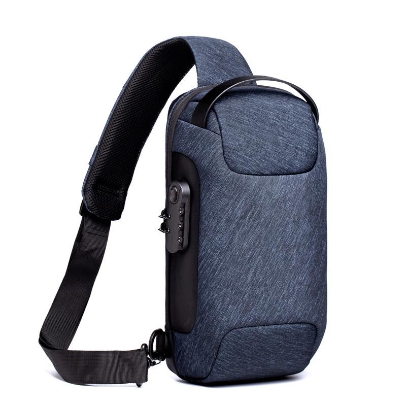 Men's Anti Theft Oxford Chest Bag - New Blue 11