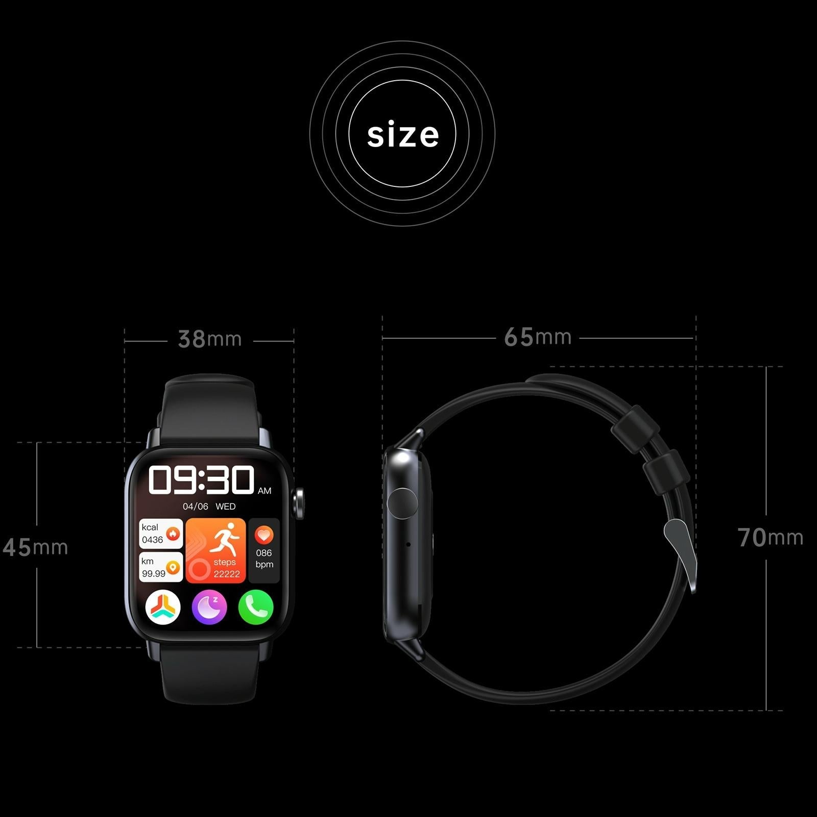 1.83 Inch Bt5.2 Smart Sport Watch Support Sleep / Heart Rate / Blood Oxygen / Temperature / Blood Pressure Health Monitor - Black + Green 7