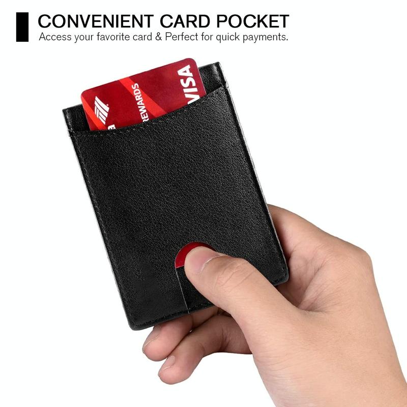 Rfid-protected Leather Wallet - Flat Pattern Blue Inside 4