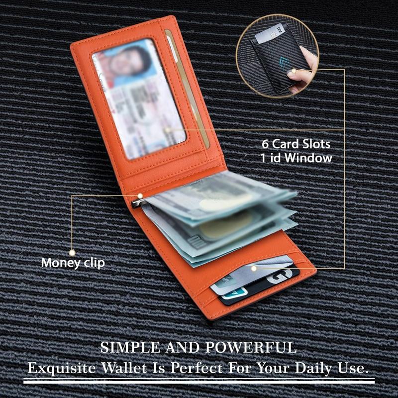 Rfid-protected Leather Wallet - Flat Pattern Blue Inside 5