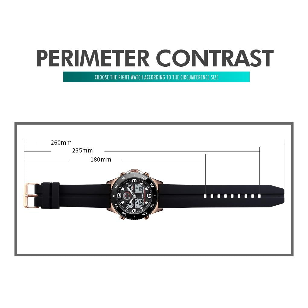 Men Casual Sports Watch with Large Dial and Steel Band - Black-Steel Belt 5