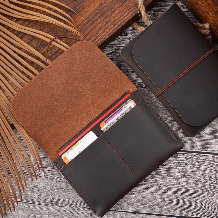 Retro Passport Wallet For Travel Crazy Horse Skin - Grey 4