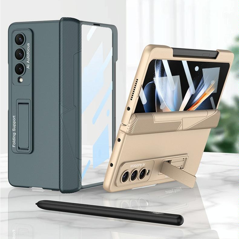 For Samsung Galaxy Z Fold4 5G Foldable Phone Case With Magnetic Closure And Pen Slot - Compact And Convenient - Grey 3