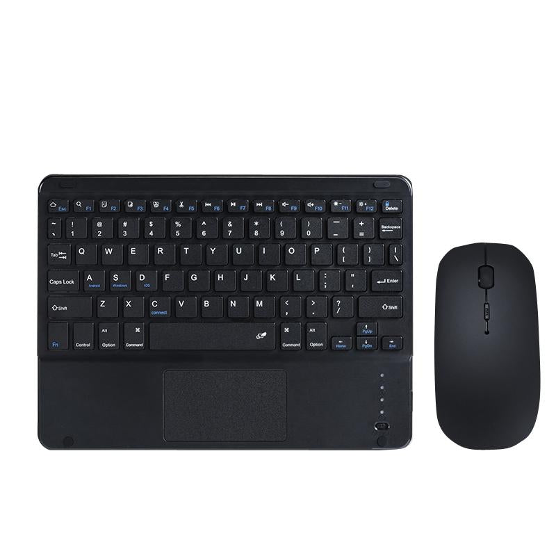 Portable 9.7 Tablet Keyboard With Bluetooth Touchpad & Mouse Set For Ipad - Black + Mouse