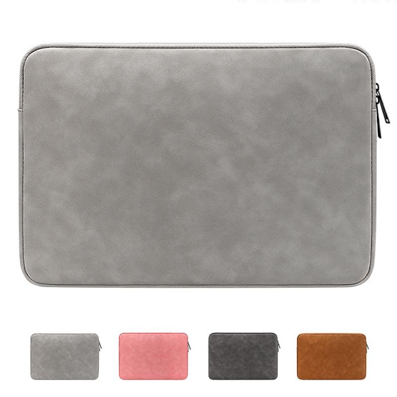 Lightweight Waterproof Lambskin Laptop Sleeve - 13.3 Inches - Deep Gray With Bag 3