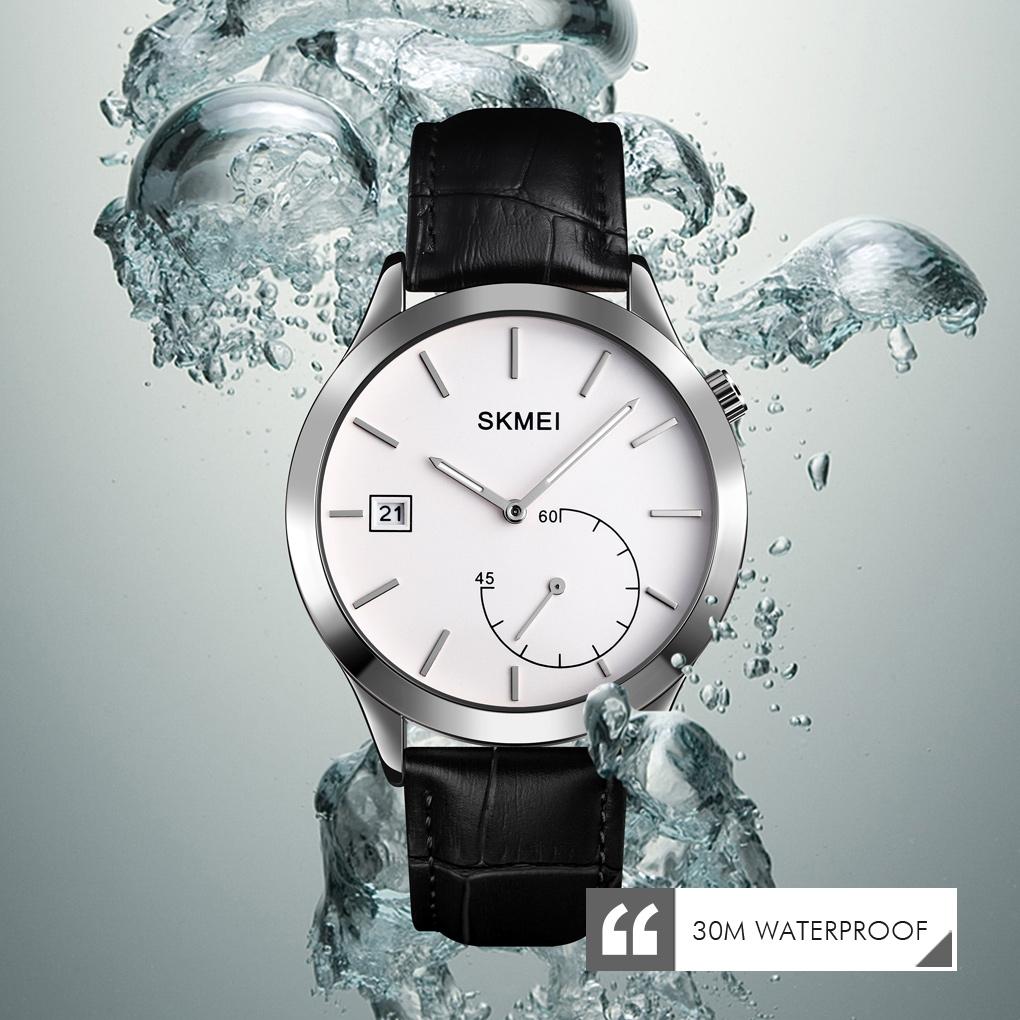 Stylish Waterproof Men Quartz Watch with Silver Steel Band 4