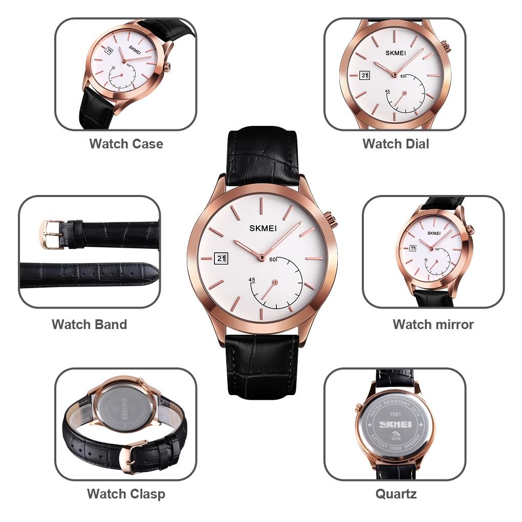 Stylish Waterproof Men Quartz Watch with Silver Steel Band 5