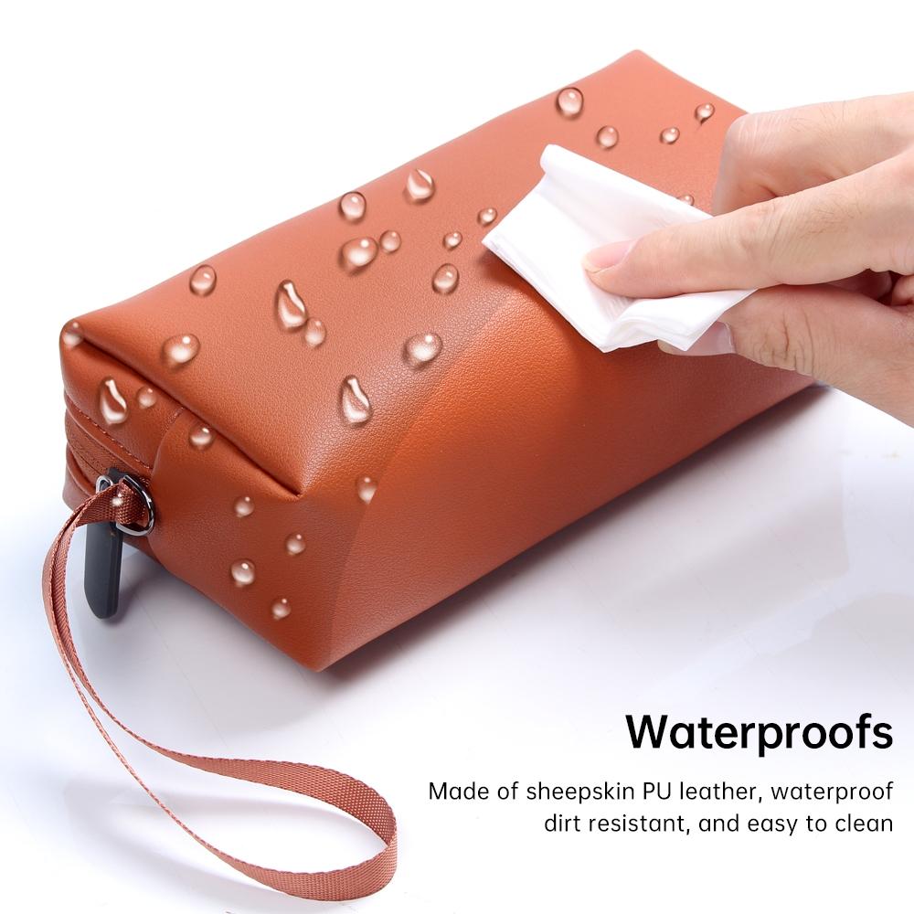 Waterproof Laptop Accessory Bag - Pu Leather - Dark Blue 7