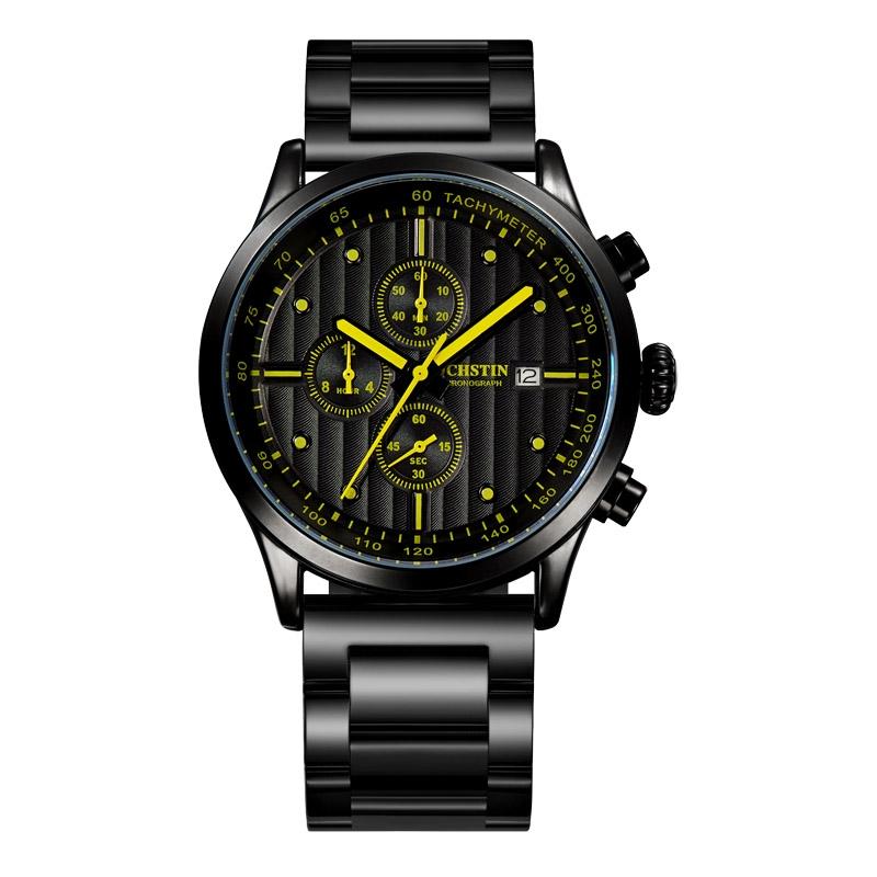 Stylish Multifunctional Men Quartz Watch with Steel Strap - Silver White 11