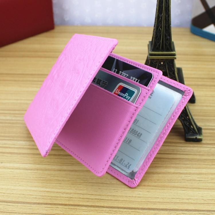 Universal Crocodile Pattern Driver License Cover With Card Slot - Pink 5