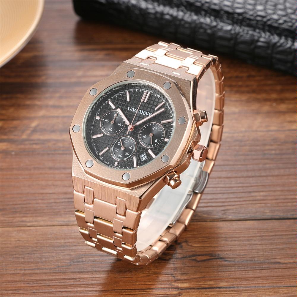 Men Simple Steel Quartz Watch with Band - 6835 - Black 7