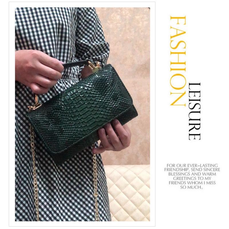 Versatile Lady Crossbody Wrist Bag - Multi-functional - Big Snake Pattern Nude Pink 6