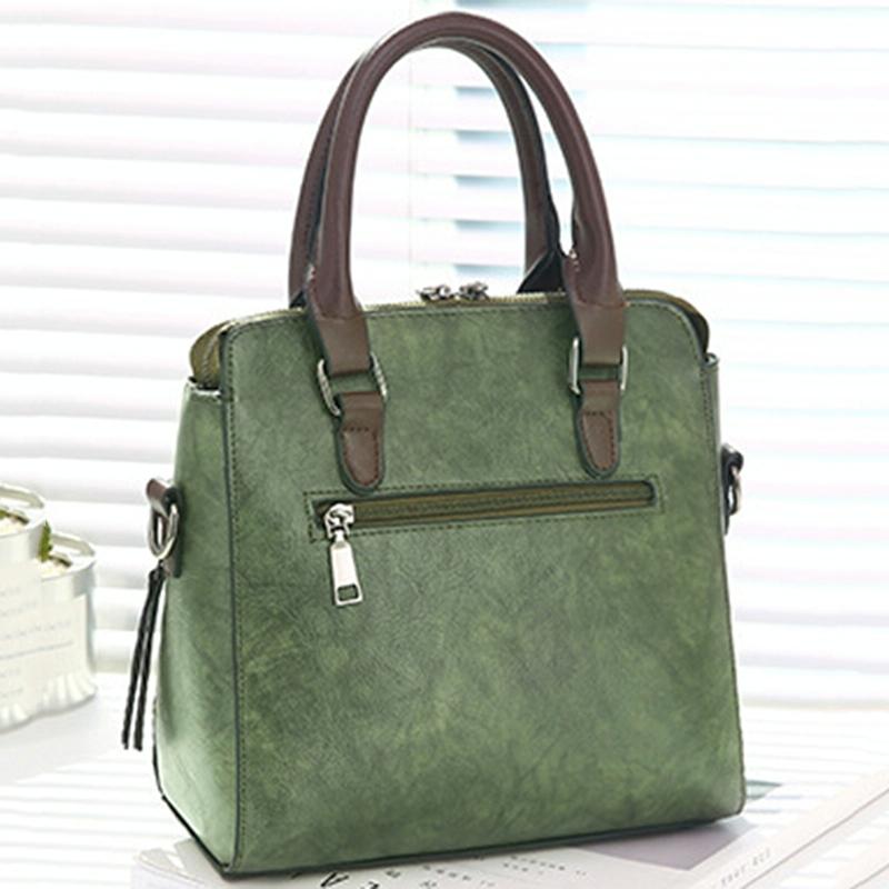 Designer Leather Crossbody Tote with Tassel for Women - Wine Red 12
